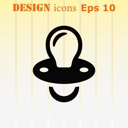 Baby's dummy sign icon. Child pacifier symbol, vector illustration. Flat design styleのイラスト素材