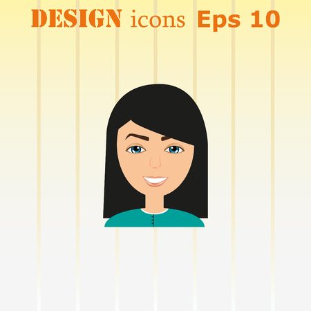 stylish avatar of girl in flat design. Vector illustrationのイラスト素材