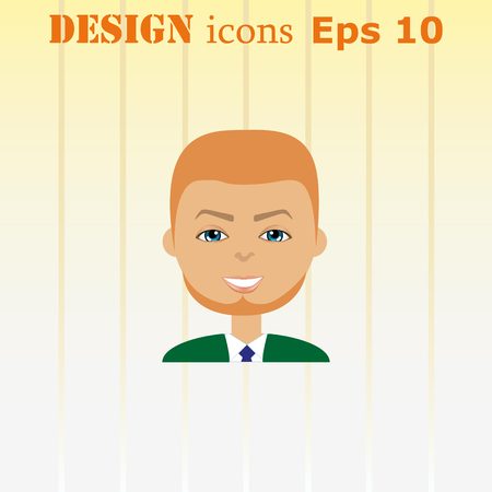 stylish avatar of guy in flat design. Vector illustrationのイラスト素材