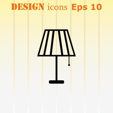 Home appliances icon. Table lamp, floor lamp, chandelier icon. Vector illustration.のイラスト素材