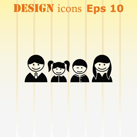 Family icon, vector illustration. Flat design styleのイラスト素材