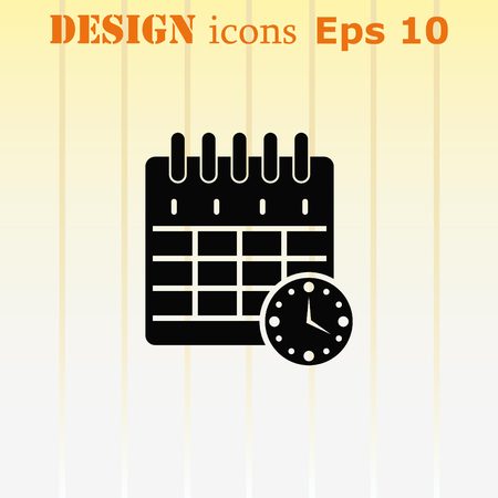 timing icon, vector illustration. Flat design style.のイラスト素材