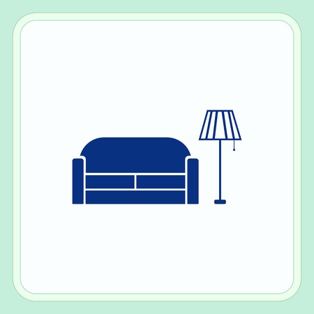 Home interior design icon, sofa icon, living room, vector illustration. Flat design style.のイラスト素材