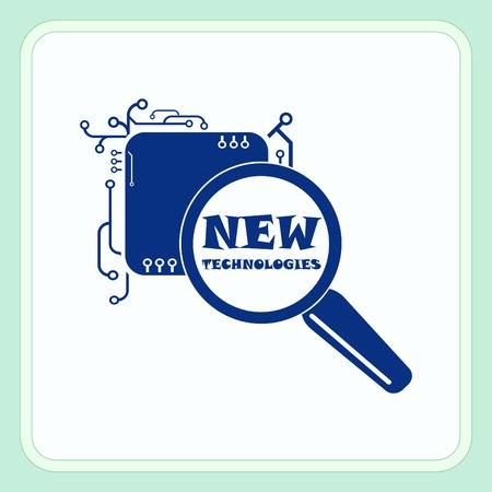 Technology innovation icon. Circuit board, microchip icon. Vector illustration.のイラスト素材