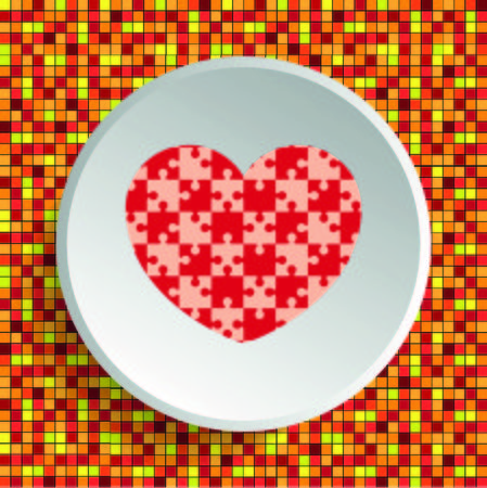 Puzzle, human heart, vector illustration.のイラスト素材