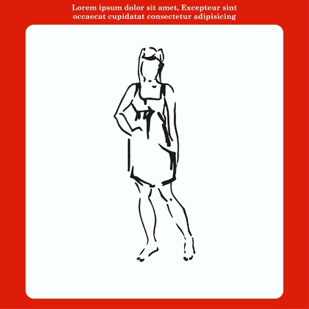 Beautiful woman. Female silhouette. Fashionable. Glamour. Vector illustrationのイラスト素材