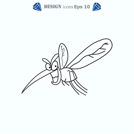 Mosquito icon. Leech icon. Wasp icon. Fly icon, vector illustration.のイラスト素材