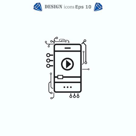 content production icon, vector illustration. Flat design style.のイラスト素材