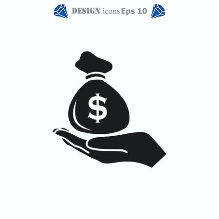 Money icon, Finance Icon, vector illustration. Flat design style.のイラスト素材