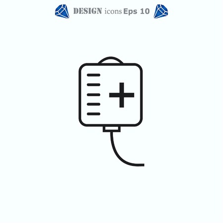 Blood donation icon, vector illustration. Flat design style. The container transfusion icon.のイラスト素材