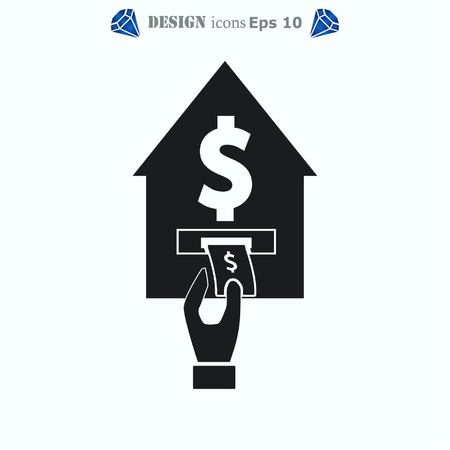 Money icon, Finance Icon, vector illustration. Flat design style.のイラスト素材