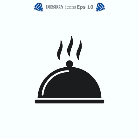 Covered with a tray of food icon. Vector illustration.のイラスト素材