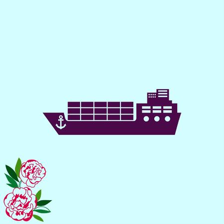 Ship icon, vector illustration. Flat design style.のイラスト素材