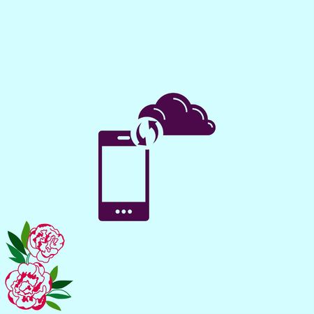 content syncing icon, vector illustration. Flat design style.のイラスト素材