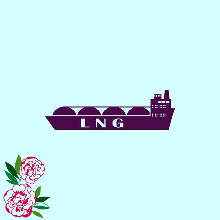 Ship icon, LNG gas carrier, vector illustration. Flat design style.のイラスト素材