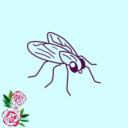 Mosquito icon. Leech icon. Wasp icon. Fly icon, vector illustration.のイラスト素材