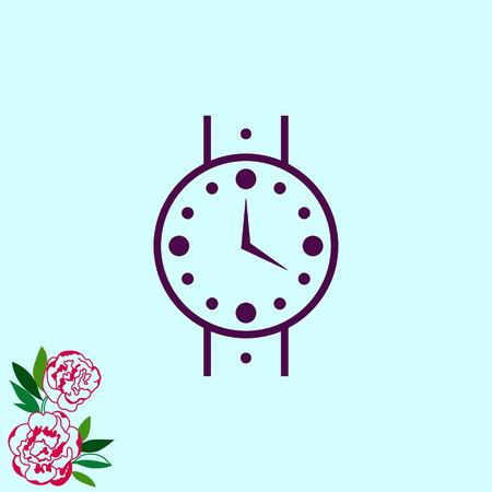 timing icon, vector illustration. Flat design style.のイラスト素材