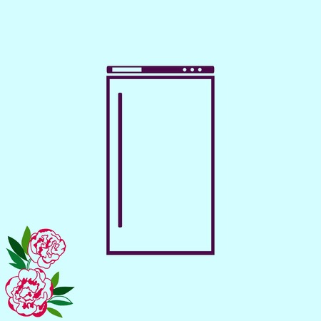 Home appliances icon. Refrigerator icon. Vector illustration. Kitchenware.のイラスト素材