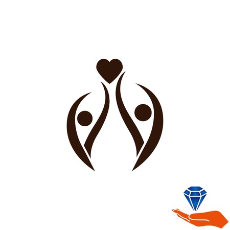 Family icon, vector illustration. Flat design styleのイラスト素材