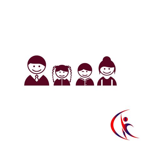 Family icon, vector illustration. Flat design styleのイラスト素材