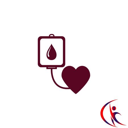 Blood donation icon, vector illustration. Flat design style. The container transfusion icon.のイラスト素材