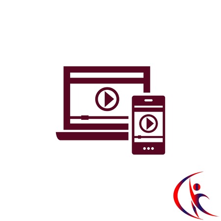 content production icon, vector illustration. Flat design style.のイラスト素材