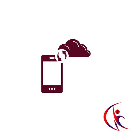 content syncing icon, vector illustration. Flat design style.のイラスト素材
