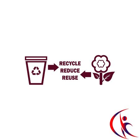 Place trash icon, recycle icon. Flat Vector illustrationのイラスト素材