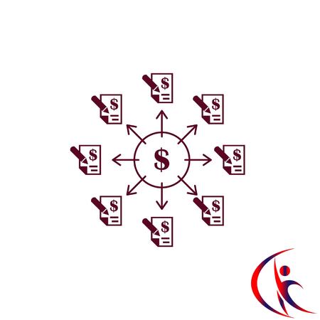 Money icon, Finance Icon, vector illustration. Flat design style.のイラスト素材