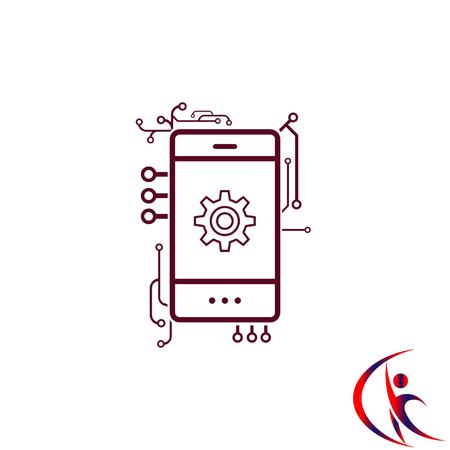 technology process icon, vector illustration. Flat design style.のイラスト素材