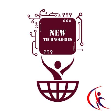 Technology innovation icon. Circuit board, microchip icon. Vector illustration.のイラスト素材