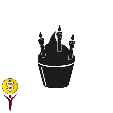 Birthday cake icon, vector illustrationのイラスト素材