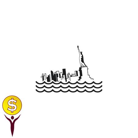 The city having flood vector illustration.のイラスト素材