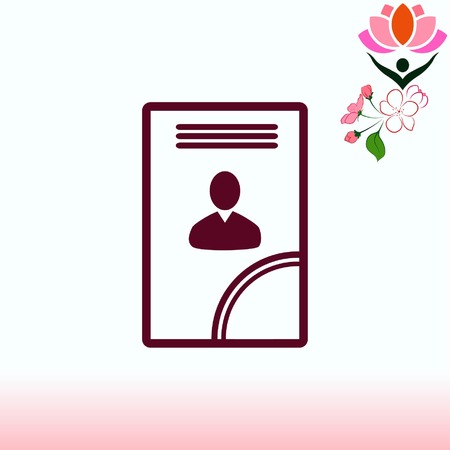 Document determining identity icon. Flat Vector illustrationのイラスト素材