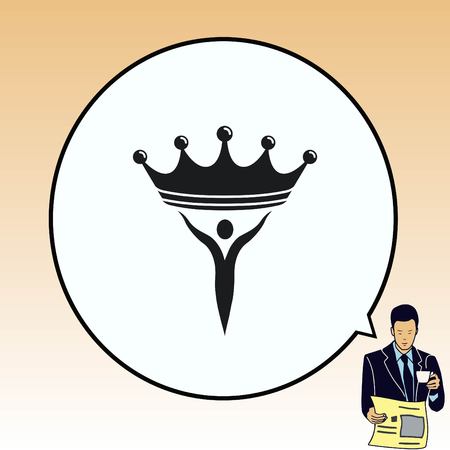Crown icon. Finance Icon, vector illustration. Flat design style.のイラスト素材