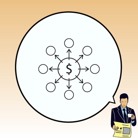 Money icon, Finance Icon, vector illustration. Flat design style.のイラスト素材