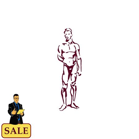 Silhouette of athletic men. Beauty, glamor. Vector illustration. Handsome male athlete.のイラスト素材