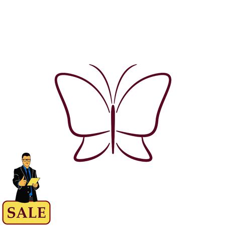 Butterfly icon, illustration.のイラスト素材