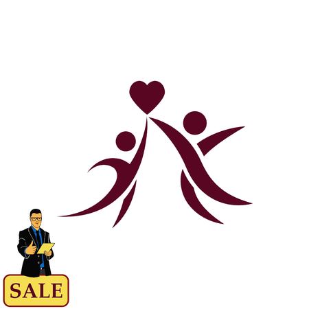 Family icon, vector illustration. Flat design styleのイラスト素材