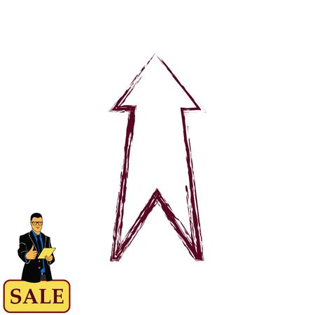 Arrow indicates the direction  icon, illustration.のイラスト素材