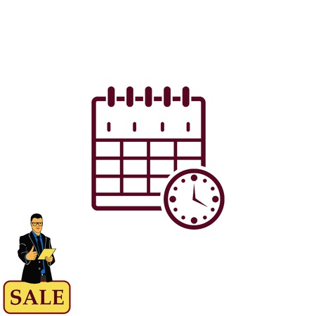 Timing icon, vector illustration. Flat design style.のイラスト素材