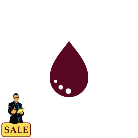 Drop icon.  Flat Vector illustrationのイラスト素材
