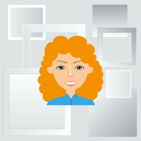 stylish avatar of girl in flat design. Vector illustrationのイラスト素材
