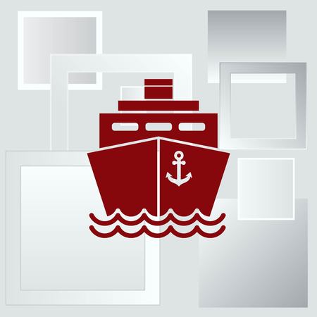 Ship icon, vector illustration. Flat design style.のイラスト素材