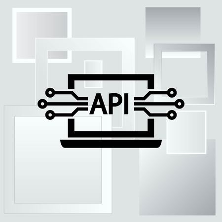 computer api interface icon, vector illustration. Flat design style.のイラスト素材