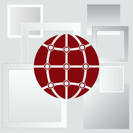 global communication icon, vector illustration. Flat design styleのイラスト素材