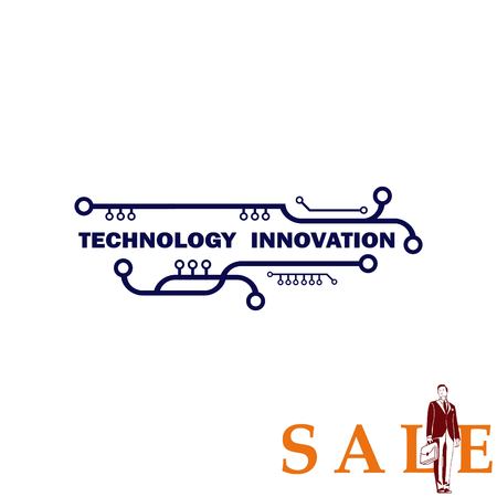 Technology innovation icon. Circuit board, microchip icon. Vector illustration.のイラスト素材