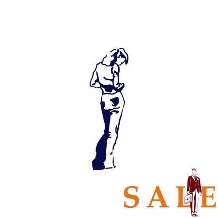 Beautiful woman. Female silhouette. Fashionable. Glamour. Vector illustrationのイラスト素材