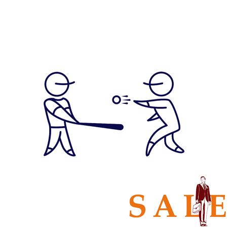 Sport icon , vector illustration. Flat design style. Baseball players.のイラスト素材