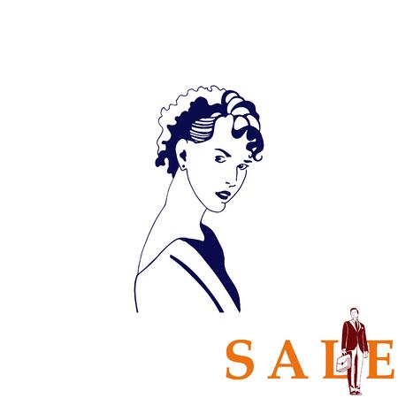 Beautiful woman. Female silhouette. Fashionable. Glamour. Vector illustrationのイラスト素材